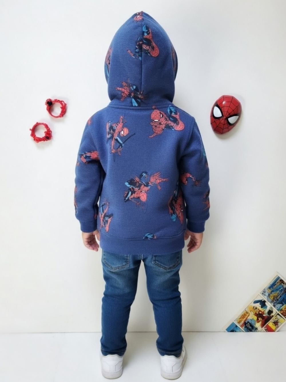 BOYS DISNEY MARVEL SPIDERMAN ZIP HOODIE SZ 5T - Picture 2 of 6